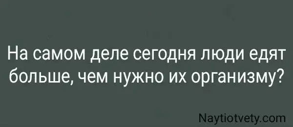 На самом деле сегодня люди едят больше, чем нужно их организму?