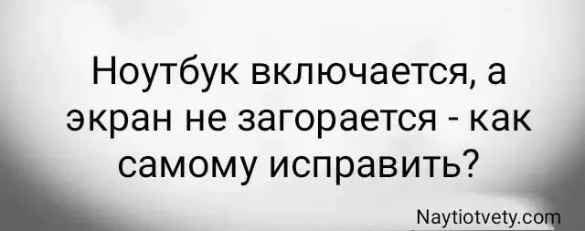 Ноутбук включается, а экран не загорается - как самому исправить?