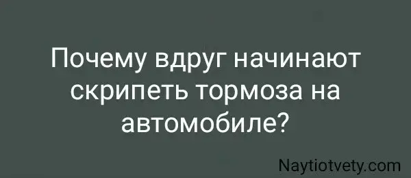 Почему вдруг начинают скрипеть тормоза на автомобиле?