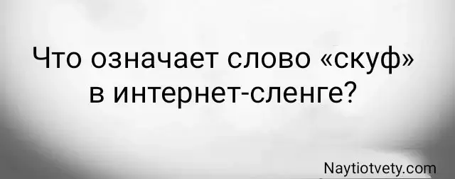 Что означает слово «скуф» в интернет-сленге?