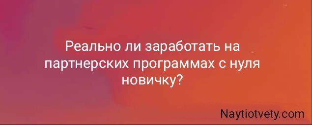 Реально ли заработать на партнерских программах с нуля новичку?